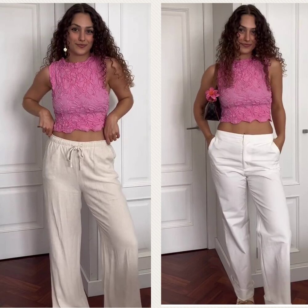 ZARA CRINKLE TEXTURED CROP TOP | ZARA WOMAN